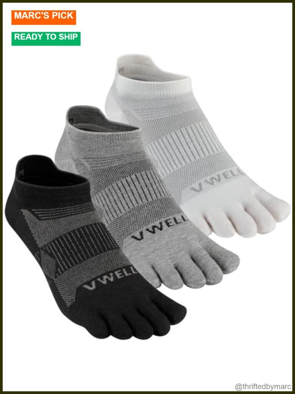 Merino Wool Toe Socks for Running Athletic Moisture Wicking 3 Pairs
